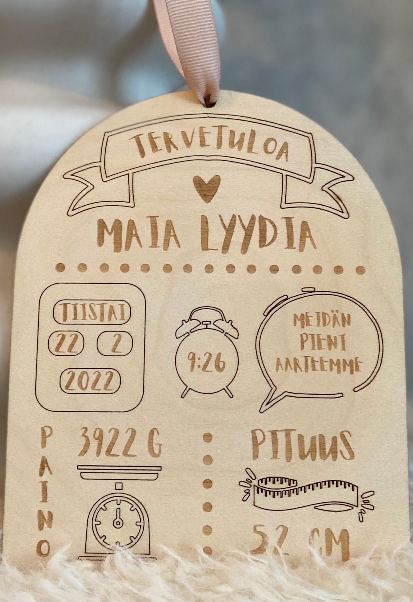 Syntymätaulu Original koivuvaneri